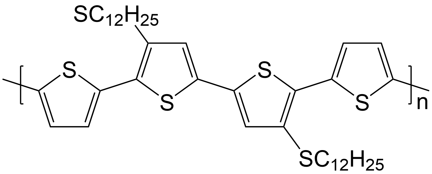 Poly[3',4''-bis(dodecylthio)[2,2':5',2'':5'',2'''-quaterthiophene]-5,5'''-diyl]Polymer/1197342-35-0